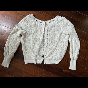 Sezane Artie cotton sweater, cream SOLD OUT